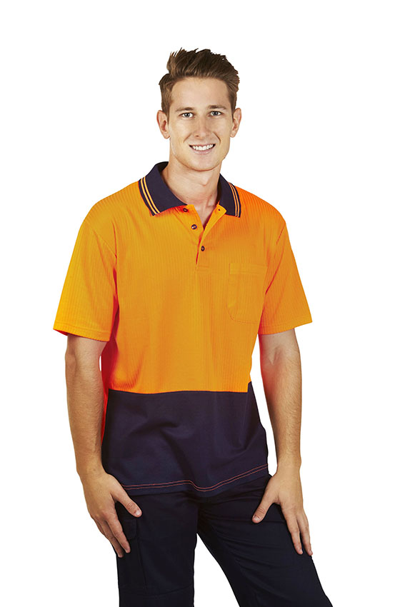 Hi Vis Drop Needle Cott Back Polo Short sleeve